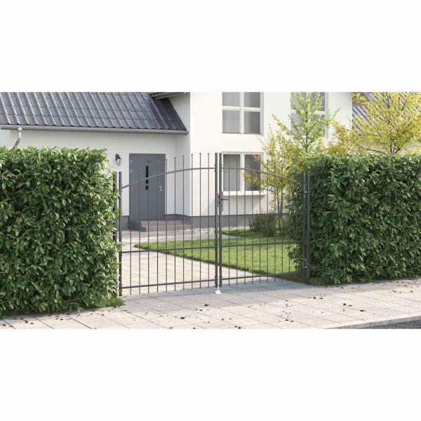 Doppeltor WOERDEN 299,5 x 224,5 cm Stahl Grau Abschließbar