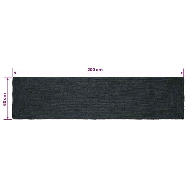 Bereichsteppiche Rechtwinklig Dunkelgrau 60 x 200 cm Jute