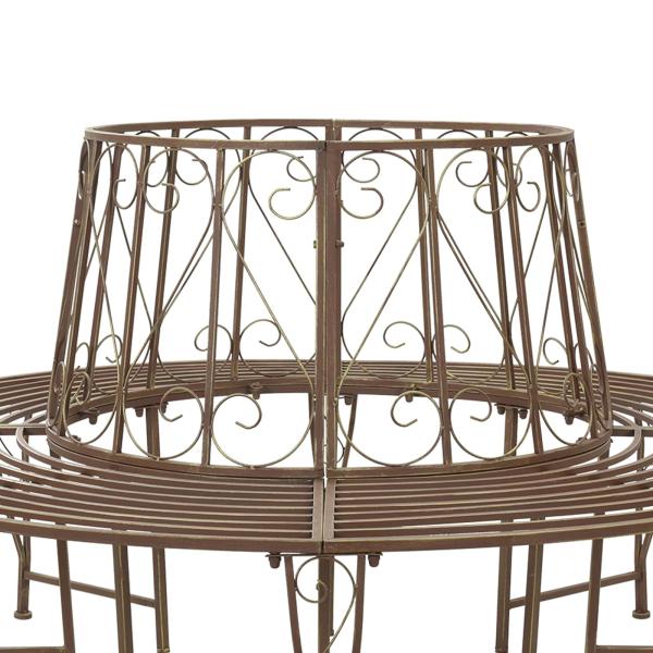 Baumbank 8-Sitzanzahl Ø 160 x 89 cm Stahl Antikbraun Rund