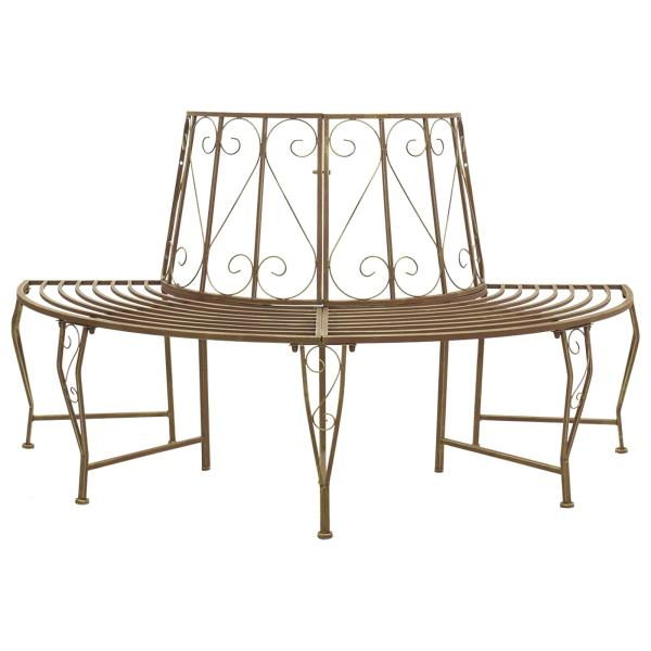 ARDEBO.de - Baumbank 4-Sitzanzahl 160 x 80 x 89 cm Stahl Antikbraun
