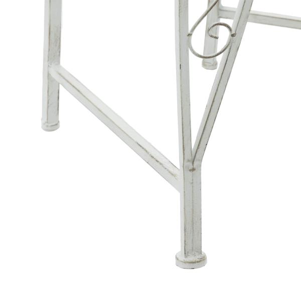 Baumbank 8-Sitzanzahl Ø 160 x 89 cm Stahl Antik Weiß Rund