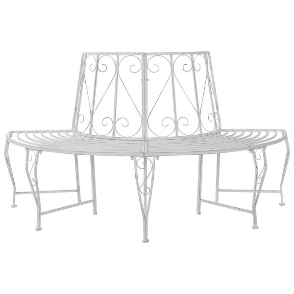 ARDEBO.de - Baumbank 4-Sitzanzahl 160 x 80 x 89 cm Stahl Antik Weiß