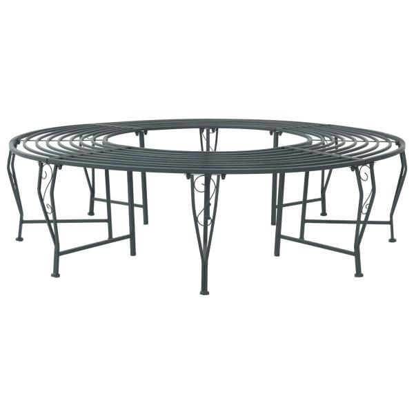 ARDEBO.de - Baumbank 8-Sitzanzahl Ø 160 x 44 cm Stahl Silber Grau Rund