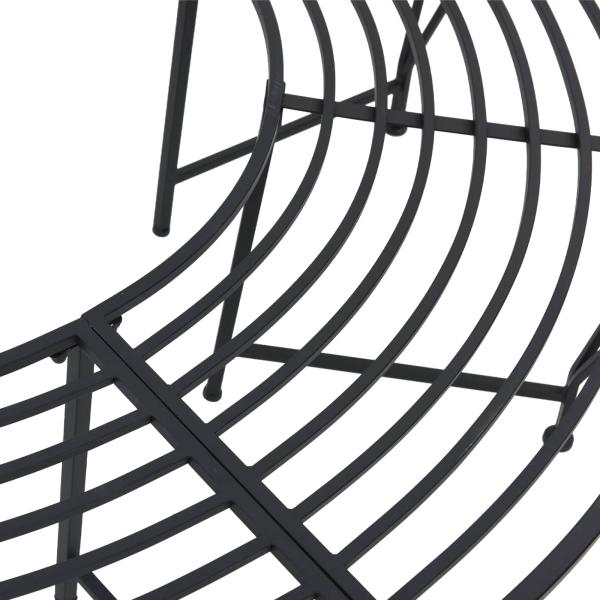 Baumbank 4-Sitzanzahl 160 x 80 x 44 cm Stahl Schwarz