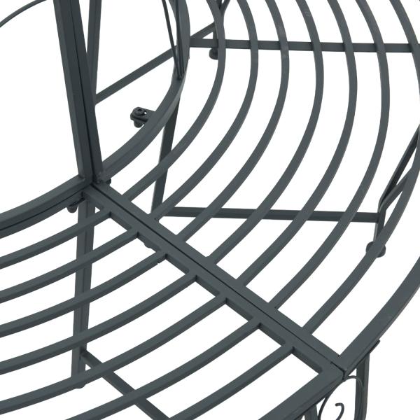 Baumbank 8-Sitzanzahl Ø 160 x 89 cm Stahl Silber Grau Rund