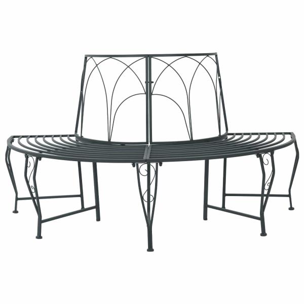 ARDEBO.de - Baumbank 4-Sitzanzahl 160 x 80 x 89 cm Stahl Silber Grau