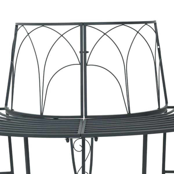 Baumbank 4-Sitzanzahl 160 x 80 x 89 cm Stahl Silber Grau