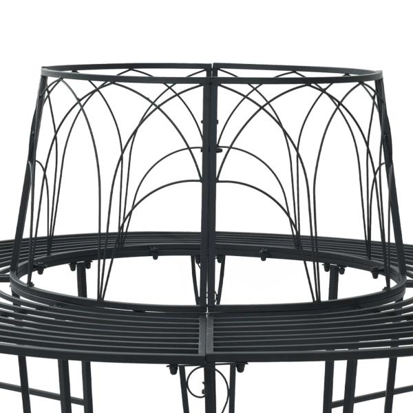 Baumbank 8-Sitzanzahl Ø 160 x 89 cm Stahl Schwarz Rund