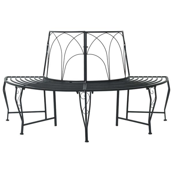 ARDEBO.de - Baumbank 4-Sitzanzahl 160 x 80 x 89 cm Stahl Schwarz