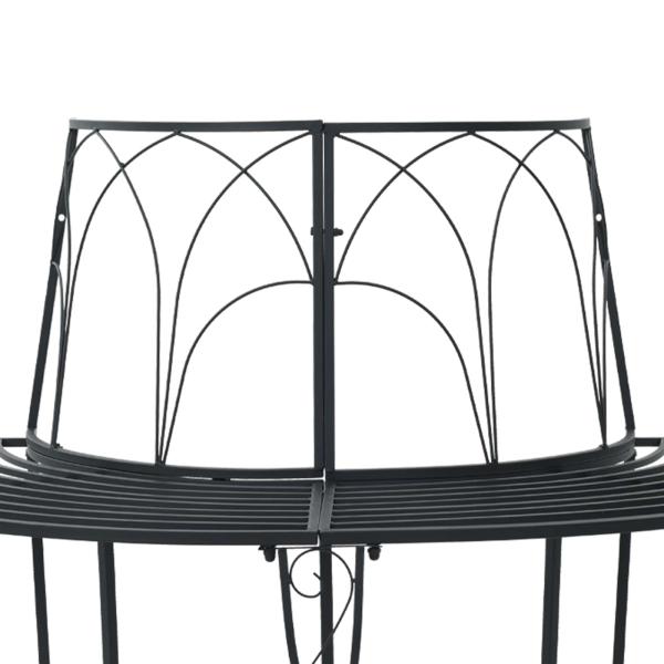Baumbank 4-Sitzanzahl 160 x 80 x 89 cm Stahl Schwarz
