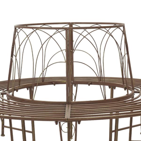 Baumbank 8-Sitzanzahl Ø 160 x 89 cm Stahl Antikbraun Rund