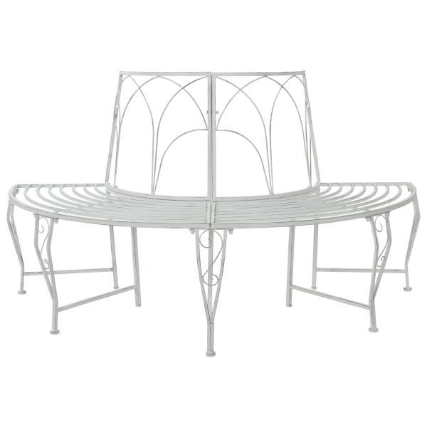 ARDEBO.de - Baumbank 4-Sitzanzahl 160 x 80 x 89 cm Stahl Antik Weiß