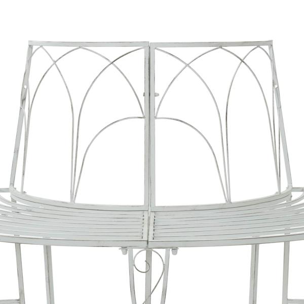 Baumbank 4-Sitzanzahl 160 x 80 x 89 cm Stahl Antik Weiß