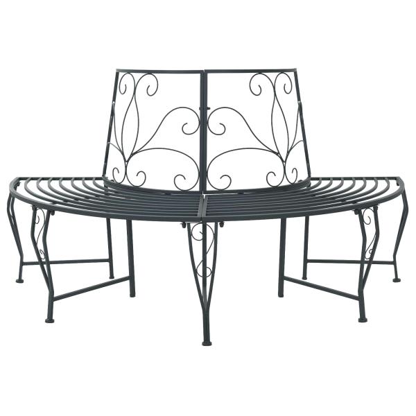 ARDEBO.de - Baumbank 4-Sitzanzahl 160 x 80 x 89 cm Stahl Silber Grau