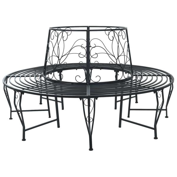 ARDEBO.de - Baumbank 8 -Sitzer Ø 160 x 89 cm steel Schwarz Rund