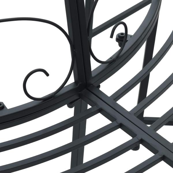 Baumbank 8 -Sitzer Ø 160 x 89 cm steel Schwarz Rund