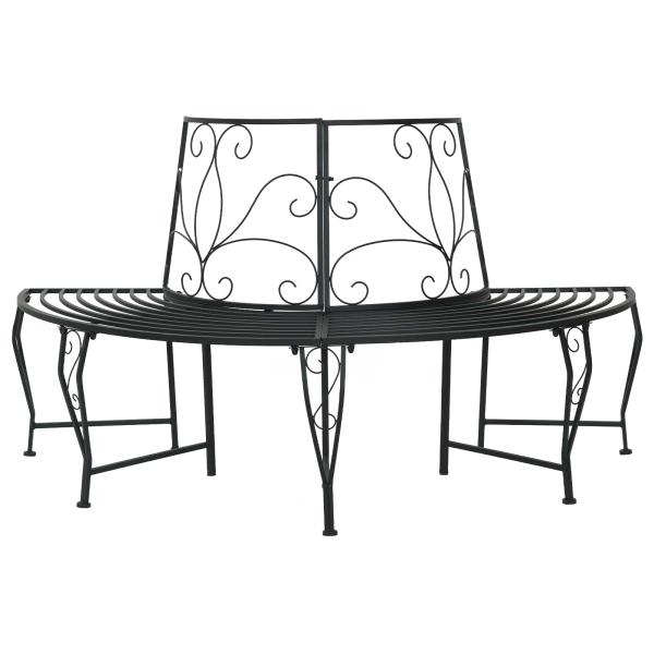 ARDEBO.de - Baumbank 4-Sitzanzahl 160 x 80 x 89 cm Stahl Schwarz