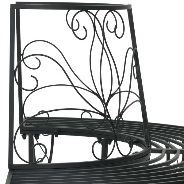 Baumbank 4-Sitzanzahl 160 x 80 x 89 cm Stahl Schwarz