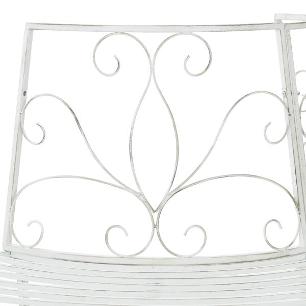 Baumbank 4-Sitzanzahl 160 x 80 x 89 cm Stahl Antik Weiß