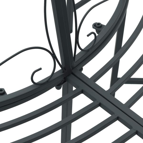 Baumbank 8-Sitzanzahl Ø 160 x 89 cm Stahl Silber Grau Rund
