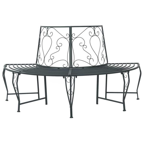 ARDEBO.de - Baumbank 4-Sitzanzahl 160 x 80 x 89 cm Stahl Silber Grau