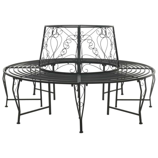 ARDEBO.de - Baumbank 8-Sitzanzahl Ø 160 x 89 cm Stahl Schwarz Rund