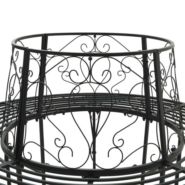Baumbank 8-Sitzanzahl Ø 160 x 89 cm Stahl Schwarz Rund