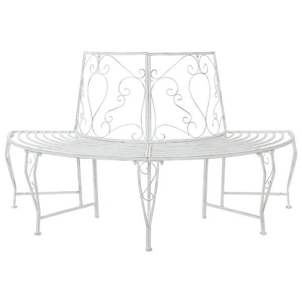 ARDEBO.de - Baumbank 4-Sitzanzahl 160 x 80 x 89 cm Stahl Antik Weiß