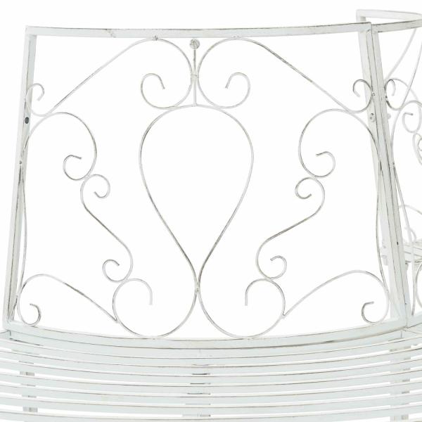 Baumbank 4-Sitzanzahl 160 x 80 x 89 cm Stahl Antik Weiß
