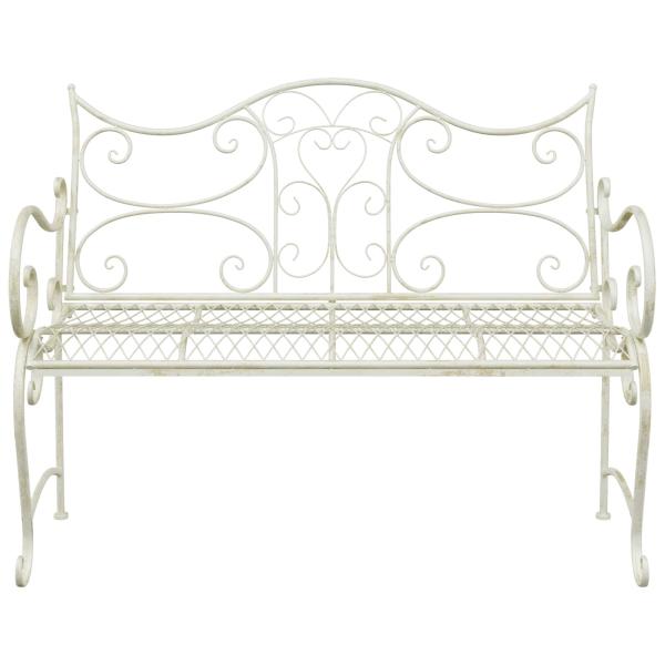 Gartenbank 2-Sitzanzahl 114 x 56,5 x 90 cm Stahl Antik Weiß