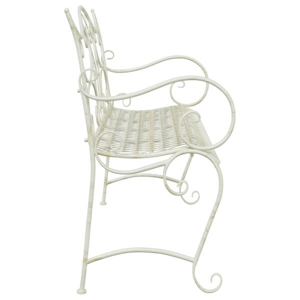 Gartenbank 2-Sitzanzahl 114 x 56,5 x 90 cm Stahl Antik Weiß