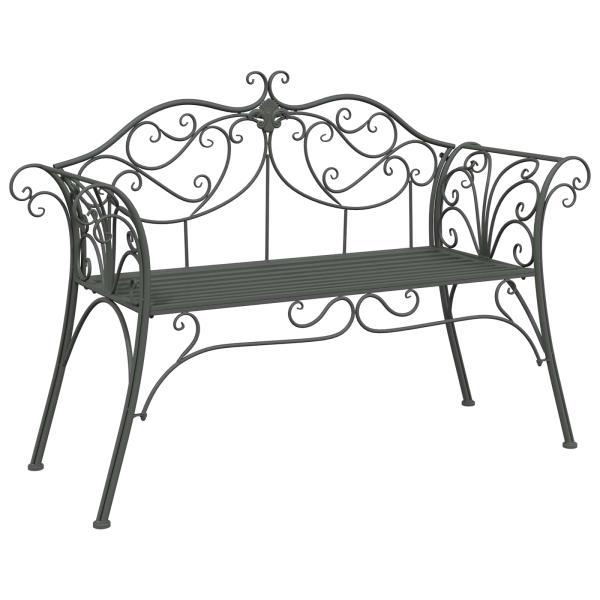 Gartenbank 2-Sitzanzahl 130 x 47 x 90 cm Stahl Silber Grau