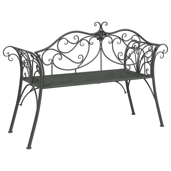 Gartenbank 2-Sitzanzahl 130 x 47 x 90 cm Stahl Silber Grau