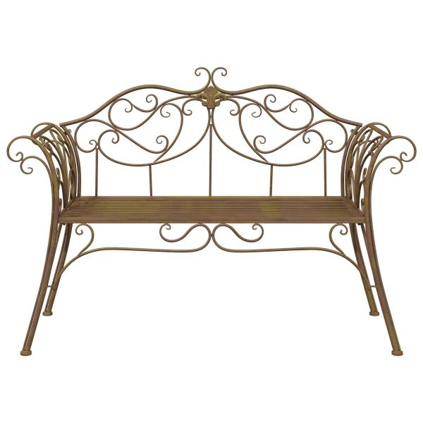 Gartenbank 2-Sitzanzahl 130 x 47 x 90 cm Stahl Antikbraun