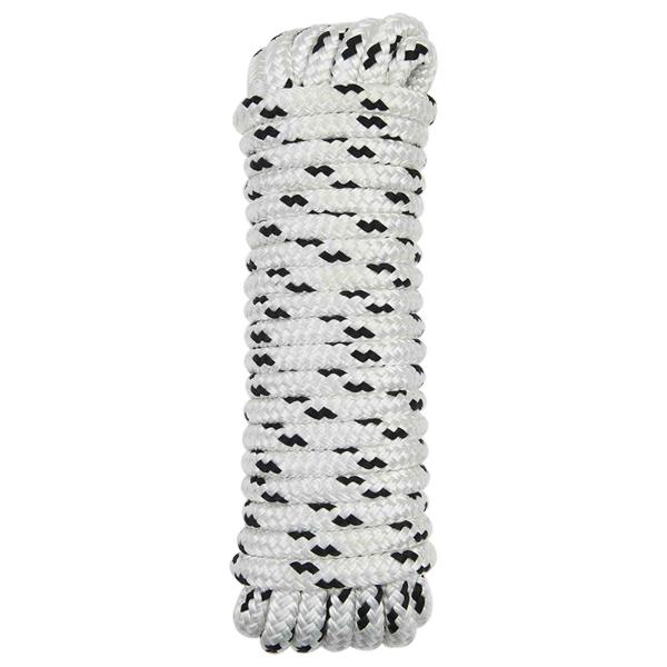 ARDEBO.de - Bootsseil 14 mm 15 m Weiß und Schwarz Polyester