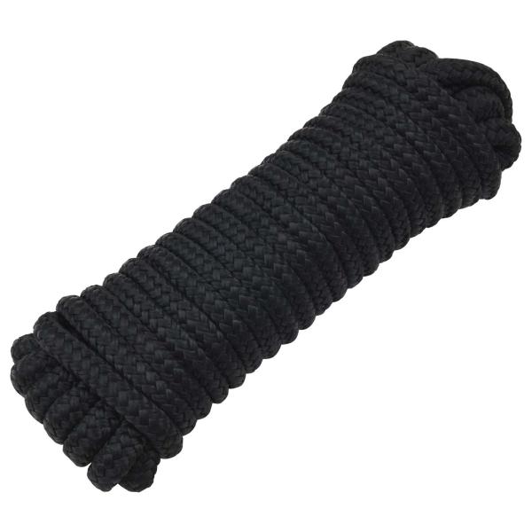 Bootsseil 12 mm 12 m Schwarz Polyester