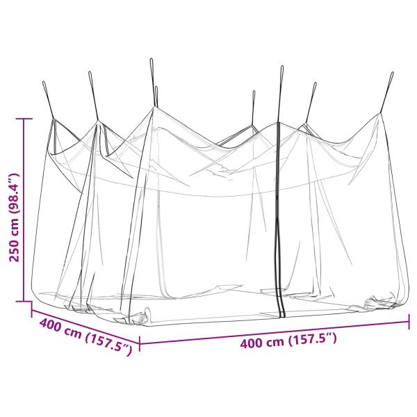 Garten Moskitoschutznetz 220 Mesh Schwarz 4 x 4 x 2,5 m