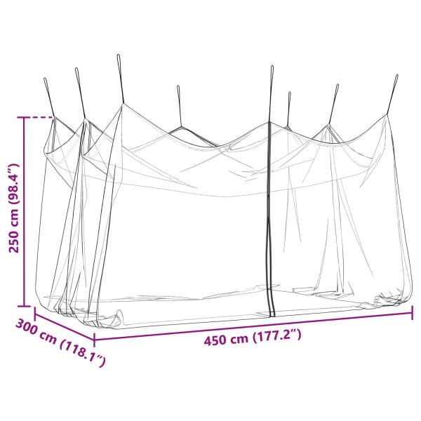 Garten Moskitoschutznetz 220 Mesh Weiß 3 x 4,5 x 2,5 m
