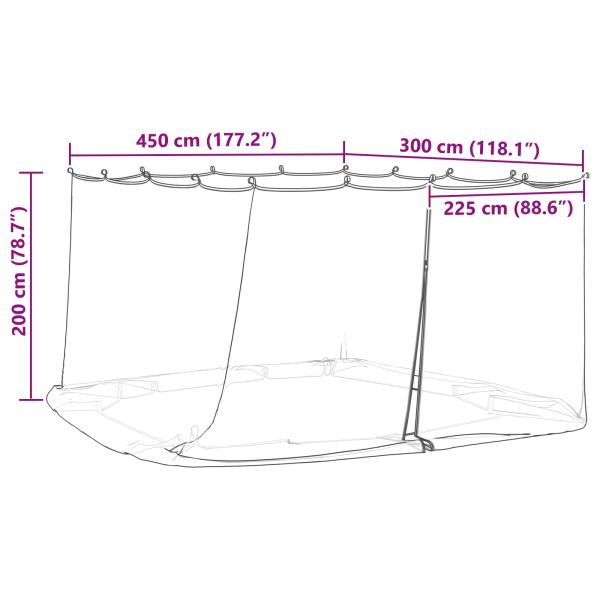 Moskito-Netz für Pavillon 220 Mesh Schwarz 4,5 x 3 x 2 m