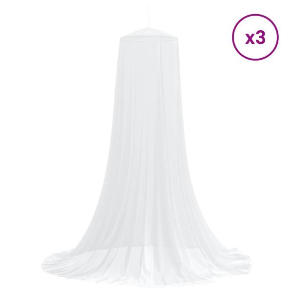 Moskito-Netz für das Bett 3 Stk. 156 Mesh Weiß ?56 x 220 cm