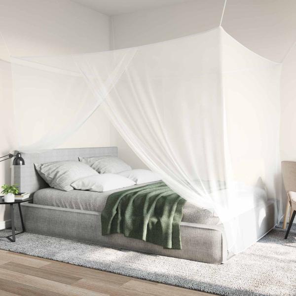 Moskito-Netz für das Bett 3 Stk. 156 Mesh Weiß Polyester