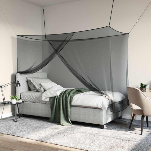 ARDEBO.de - Moskito-Netz für das Bett 156 Mesh Schwarz 220 x 120 x 150 cm