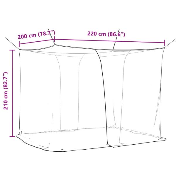 Moskito-Netz für das Bett 156 Mesh Schwarz 220 x 200 x 210 cm