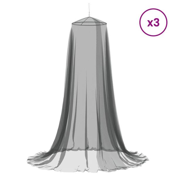 Moskito-Netz für das Bett 3 Stk. 156 Mesh Schwarz ?56 x 220 cm