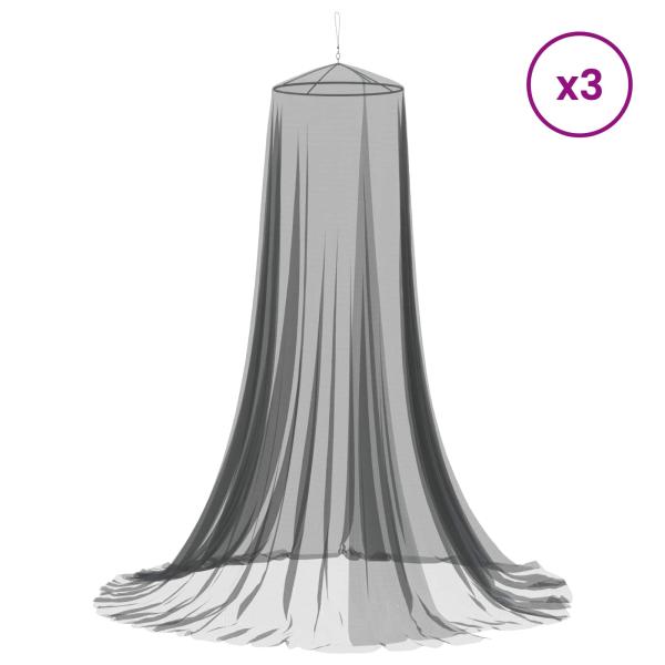 Moskito-Netz für das Bett 3 Stk. 156 Mesh Schwarz ?56 x 220 cm
