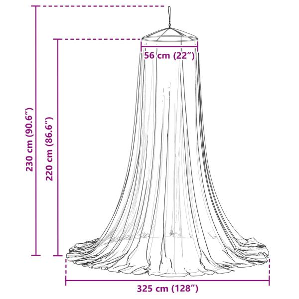 Moskito-Netz für das Bett 3 Stk. 156 Mesh Schwarz ?56 x 220 cm