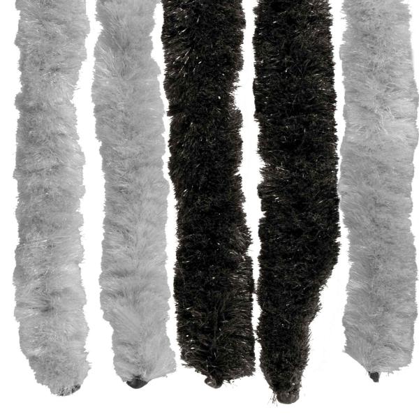 Insektenschutzvorhang Chenille Grau und Schwarz 90 x 220 cm