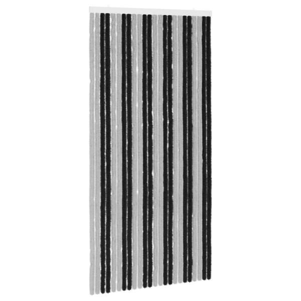 Insektenschutzvorhang Chenille Grau und Schwarz 100 x 200 cm