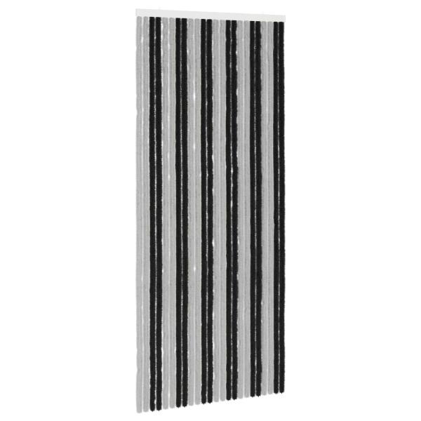 Insektenschutzvorhang Chenille Grau und Schwarz 100 x 230 cm
