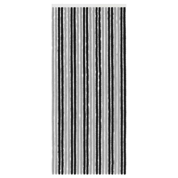 Insektenschutzvorhang Chenille Grau und Schwarz 100 x 230 cm